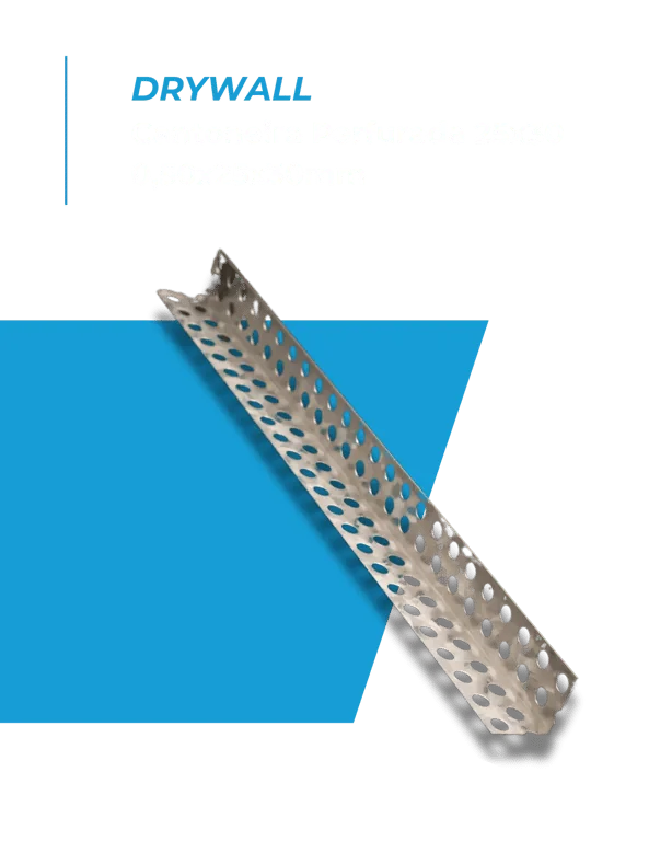 Drywall: Cantoneira Perfurada 25x30